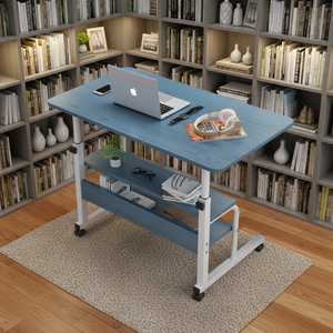 Escritorio de Computadora Moderno de Madera Blanca en Oferta, Económico, con Altura Ajustable y Ruedas - Product Image 3