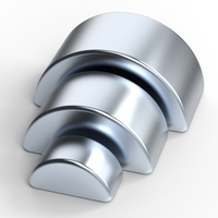 N35H Aimant néodyme Ventilateur à segments de carreaux en arc résistant aux hautes températures Matériaux magnétiques zingués Service de traitement par pliage de soudage