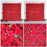 Mur de fleurs artificielles 3D personnalisé 8x8 en tissu blanc avec roses et gypsophile pour décoration de mariage, panneau enroulable