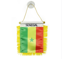 Bandera de Túnez Personalizada para Colgar en el Coche, Bandera de Fútbol Mundial con Ventosa, Borla Dorada, Bandera de Doble Cara