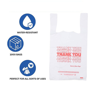 ถุงพลาสติก HDPE รักษ์โลก แบบเสื้อยืด สำหรับใส่ของชำในซูเปอร์มาร์เก็ต  แบบมีหูหิ้ว  สไตล์คลาสสิก สำหรับเสื้อผ้าและรองเท้า - Product Image 2
