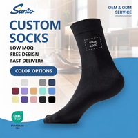 Chaussettes habillées pour homme en coton 100% avec logo personnalisé |   Chaussettes de bureau respirantes et formelles |   Couleur unie |   Oeko-Tex