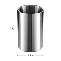 Camol Seau à glace droit double paroi 1,6 L personnalisé Accessoires de bar en acier inoxydable pour bar à domicile Hôtel Fête