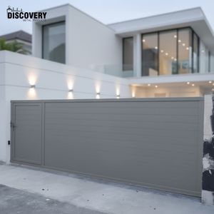 Portail coulissant en aluminium de 6 pieds, moderne, écologique et luxueux, avec revêtement en poudre, <span class=keywords><strong>pour</strong></span> <span class=keywords><strong>allée</strong></span> de villa extérieure - Product Image 1