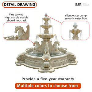 Fontana Scultorea Personalizzata in Marmo Bianco Stile Europeo con Angelo, Cherubino, Bestia Mitologica e Testa di Leone per Decorazione di Ville e Cortili - Product Image 4