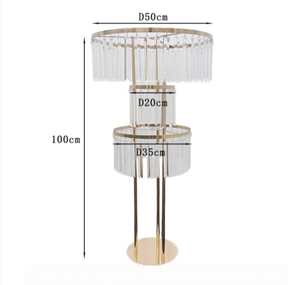 XWLC Royal Diamond Luxueux Support à Fleurs en Métal Doré <span class=keywords><strong>et</strong></span> Acrylique en Forme de Grande Roue, Centre de <span class=keywords><strong>Table</strong></span> pour Mariage <span class=keywords><strong>et</strong></span> Anniversaire, Décoration de Gâteau Facile - Product Image 3