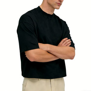 Camisetas Personalizadas al por Mayor, Camisetas Boxy de Gran Gramaje, Camisetas Oversize Estilo Streetwear, Camisetas con Lavado Ácido, Camisetas Lisas Cortas para Hombre - Product Image 4
