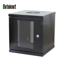 Kabinet Jaringan Pusat Data Rumah Geteknet OEM ODM 6U 325*300mm, Rak Server Rak Dinding 10 INCH 10inch, Baja SPCC, Ready Stock
