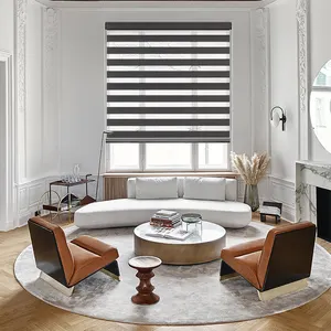 Stores Roller Shades Double Couche Zèbre Roller Stores Jour Et Nuit Intérieur Motorisé Intelligent Électrique Zèbre Fenêtre Stores Shades