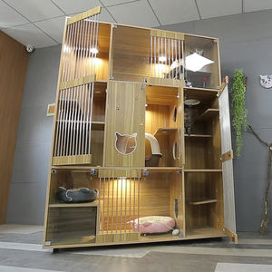 Tempo limitado <span class=keywords><strong>Cat</strong></span> Cabinet Venda quente grande luxo madeira maciça <span class=keywords><strong>Cat</strong></span> Villa casa estilo moderno Pet Hotel gaiola para gatos para Pet Shops - Product Image 6