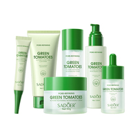 SADOER Green Tomato VC Pore Care, ensemble de soins de la peau 6 pièces, contrôle du sébum, kit pour peau lisse, formule hydratante douce pour le visage gras, usage quotidien