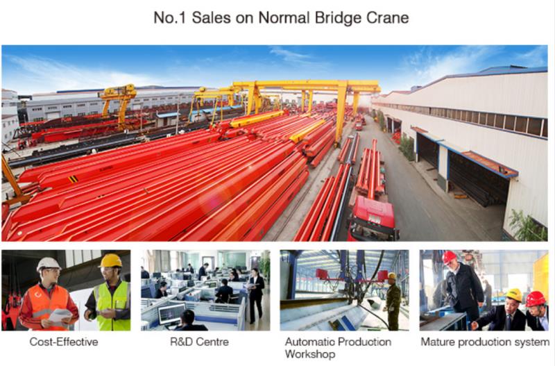 3t Electric Double Beam Overhead Crane Soft Starting For Workshop