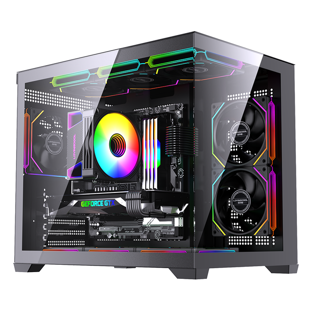 LOVINGCOOL New Style PC Case Micro MATX ITX Mid Tower Gamer PC Chassis Gaming Transparent Glass Side Plate Computer Case Desktop