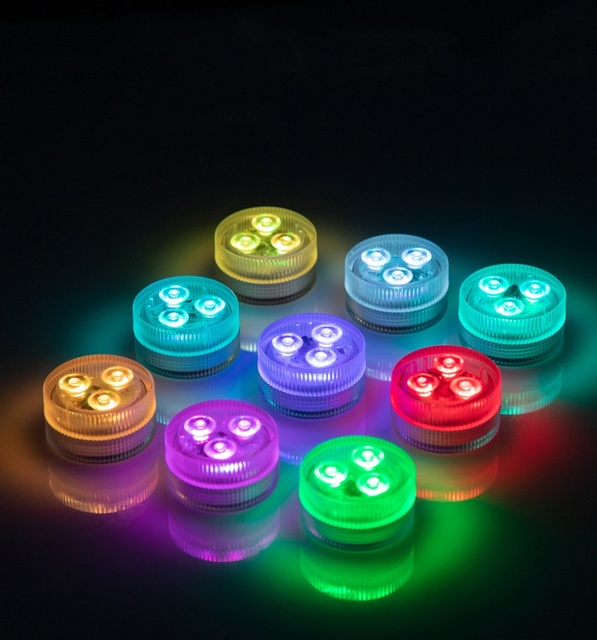 Smart Waterproof Led Swimming Pool Lights Mini Size Remote Controlled Round Submersible Underwater LED Fish tank Pool Light