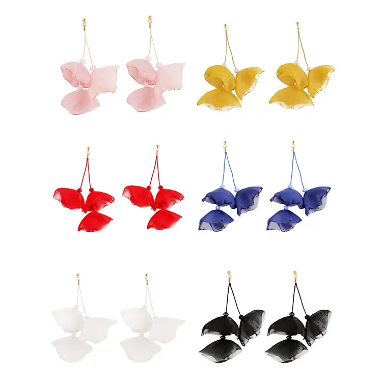 Boucles d'oreilles en tissu pour femmes, nouveau Style de plage, fleur, mode fille, fleur hawaïenne, boucles d'oreilles fleur bohème, nouvelle collection