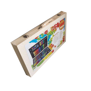 Professionnel 180 pièces 220 pièces ensemble de peinture de caisse en bois ensemble de coloriage et de dessin d'art pour enfants d'âge scolaire dans un étui en bois - Product Image 4