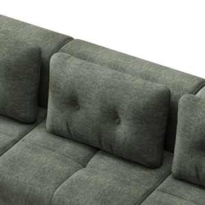 Sofá seccional modular de 3 plazas en tela chenilla verde oliva, sofá en forma de L con chaise longue curvada para sala de estar - Product Image 3