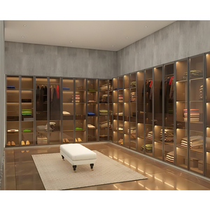 CBMmart Custom Luxury Design Los Angeles Villa Armario de madera contrachapada Luces LED Walk In Closet Armario - Product Image 5