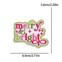 Patchs brodés thermocollants pour les fêtes d'hiver, motifs sapin de Noël rose et casse-noisette, pour chapeaux, casquettes et accessoires de Noël