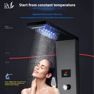 Miscelatore <span class=keywords><strong>doccia</strong></span> a parete di lusso Yake, pannello <span class=keywords><strong>doccia</strong></span> versatile, rubinetto bagno in acciaio inossidabile, set miscelatore <span class=keywords><strong>doccia</strong></span> con pannello intelligente - Product Image 2