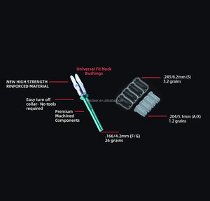 Nocks LED lumineux pour flèches en carbone, universels, avec douilles .166, .204, .245 pour la chasse et le tir à l'arc – Vente directe usine - Product Image 3