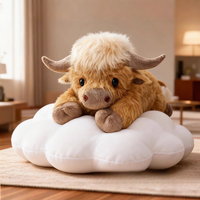 Peluche Vache des Highlands Chauffante en Gros, Animal en Peluche à Poils Longs, Jouet Vache Écossaise, Cadeau en Stock, OEM ODM