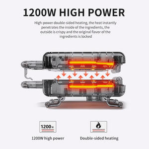 <span class=keywords><strong>Gaufrier</strong></span> électrique belge multifonctionnel à double face et 16 trous, 1200W, en fer, pour usage domestique et hôtelier, classe énergétique - Product Image 5