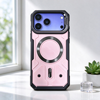 Coque hybride rigide PC TPU antichoc avec support magnétique pour objectif pour iPhone 17 18 Pro Max