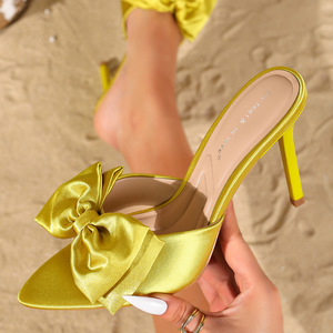 New Fashion Chaussure Femme Sandales Luxe Slides <b>Bow</b> Fashion Shoes Kitten Heels for Ladies - Product Image 2