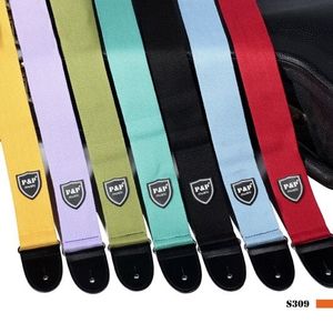 Cinturones de guitarra lisos de Color puro de alta calidad OEM, correa de guitarra eléctrica acústica de algodón para accesorios musicales - Product Image 1