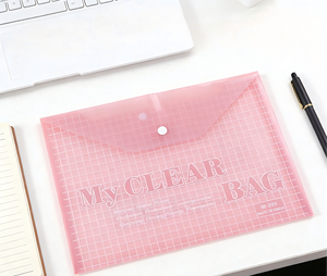 Carpeta de Plástico con Botón de Cierre, Tamaño A4, Impermeable, Transparente, para Documentos, Oficina, Estudiantes, Almacenamiento - Product Image 5