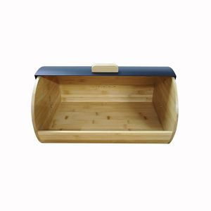 Boîte à pain en bambou avec couvercle rabattable, conteneur de rangement semi-circulaire pour la cuisine - Product Image 2