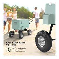 Chariot isotherme roulant 73L en métal, très populaire, avec seau à glace, pour garder au frais, avec roues et poignée de traction, idéal pour les fêtes