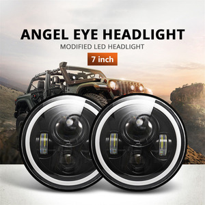 Super helle 7 Zoll 30W Auto lichter <span class=keywords><strong>LED</strong></span> Arbeits licht 7 Zoll 30W <span class=keywords><strong>LED</strong></span> Scheinwerfer Mit Angel Eyes Fahren für Jeep Auto