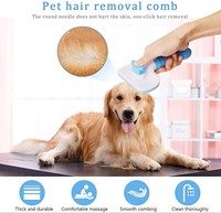 Brosse de toilettage multifonctionnelle portable en plastique pour chiens et chats à poils longs, pour le nettoyage des poils, vente en gros