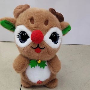 Vente en gros de jouets de Noël électriques très populaires : rennes, Père Noël, bonhomme de neige, ours chantant, dansant et parlant, en peluche super douce - Product Image 2