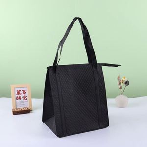 Custom Hot Pressed Laminated Non Woven Grocery Shopping Picnic Food Lunch Tote Insulated Cooler Bag Classic Style - Product Image 4