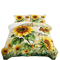 Ensembles de couette 3 pièces de conception de tournesol d'impression 3D de n'importe quel logo personnalisé en gros