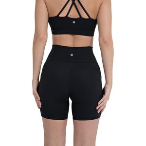 Custom Active Women's High Waist Pocket Biker Shorts 3 Inch <b>Tummy</b> <b>Control</b> Compression Breathable Activewear - Product Image 2