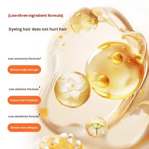 Crema Colorante per <span class=keywords><strong>Capelli</strong></span> Semi-Permanente <span class=keywords><strong>Colore</strong></span> Tè Nero a Base Vegetale Naturale Non Irritante Originale Ufficiale Negozio di Marca per Donne Uso Domestico - Product Image 4