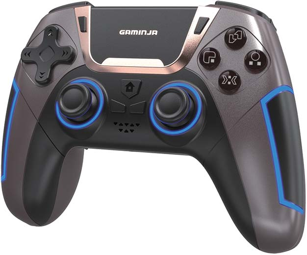 GAMINJA Wireless Joystick & Game Controller for PS5 with RGB Light TURBO Button Touchpad Double Vibration Gaming Controller