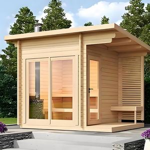 Sala de sauna seca tradicional interior 6 personas madera maciza vidrio templado exterior al por mayor - Product Image 1