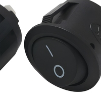 Interrupteur à bascule rond 20 mm 2 broches 2 positions ON-OFF SPST 6A/250V 10A/125V AC IP53 Plastique T85 1e4