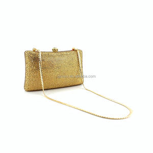 Bolso de noche de cristal dorado hecho a mano para mujer, cartera de mano de alta calidad para boda, OC4354 - Product Image 6