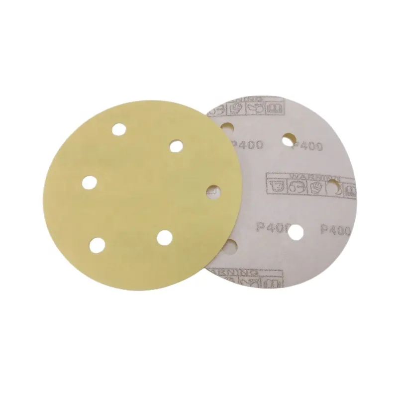 D DMS DIMEISI 362X disque de ponçage abrasif en or personnalisé 5 pouces 6 trous et disque de papier de verre en Latex de polissage