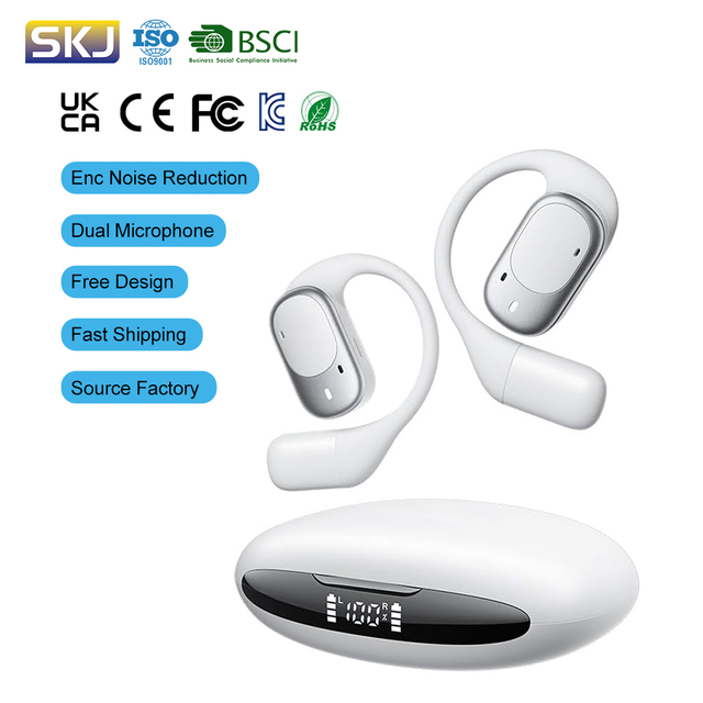 OWS Ear Hook Bluetooth Wireless Earphones Y70 Pro Open Ear Noise Cancelling Sports Earbuds LED Display Dual Mics Headphones