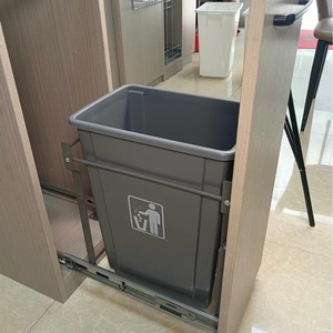 Splendide grande capacité 20 litres poubelle à seau unique fonctionnement en douceur armoire à tirer pour cuisine salle à manger en plastique - Product Image 3
