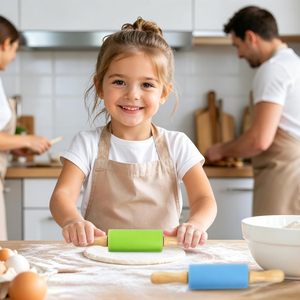 Mini Rodillo de Silicona, Fácil de Limpiar, Rodillo de Silicona para Niños, Utensilios de Cocina Creativos con Mango de Madera - Product Image 2