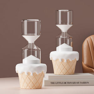 Minuteur <span class=keywords><strong>sablier</strong></span> <span class=keywords><strong>original</strong></span> peint à la main, 30 minutes, décorations en crème, ornements de bureau, cadeaux d'anniversaire pour petites amies - Product Image 2