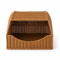 Lit pour chat en rotin PE YAOYUE, style tiroir tissé avec cadre en fer - Maison pour chat respirante et durable, 2 tailles